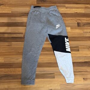 Nike Kids Gray and Black Colorblock Joggers